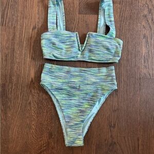 Aerie Green and Blue Bikini Set